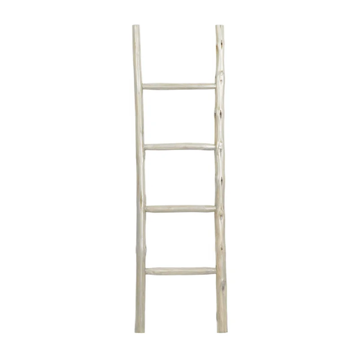 [DL00125] TEAK WOOD HANDMADE 4 RACK LADDER 18" X 2" X 59"