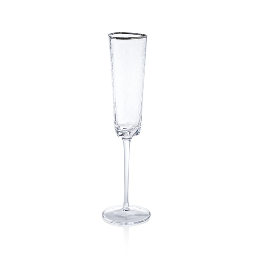 [DL00176] APERITIVO TRIANGULAR CHAMPAGNE FLUTE - CLEAR WITH PLATINUM RIM