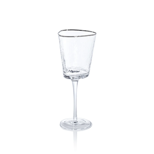 [DL00177] APERITIVO TRIANGULAR WINE GLASS - CLEAR WITH PLATINUM RIM