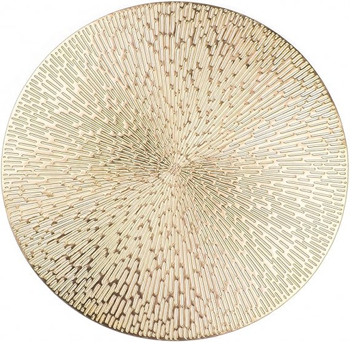 [DL00204] ROUND PLACEMAT GOLD METALLIC 