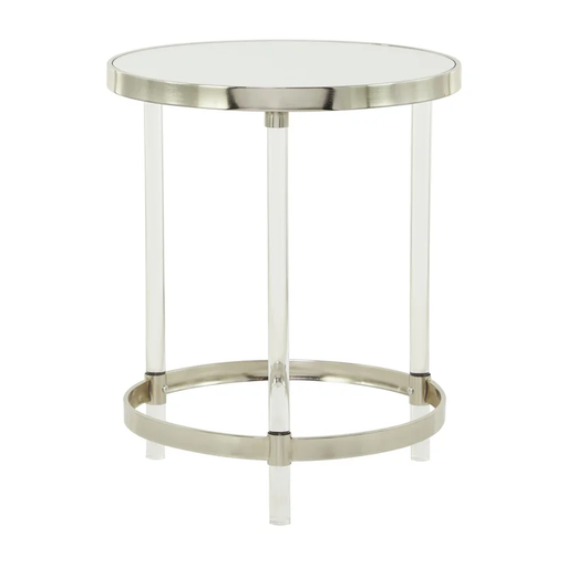 [DL00006] ACRYLIC ACCENT TABLE WITH MIRRORED TOP AND ACRYLIC LEGS 19" X 19" X 23"