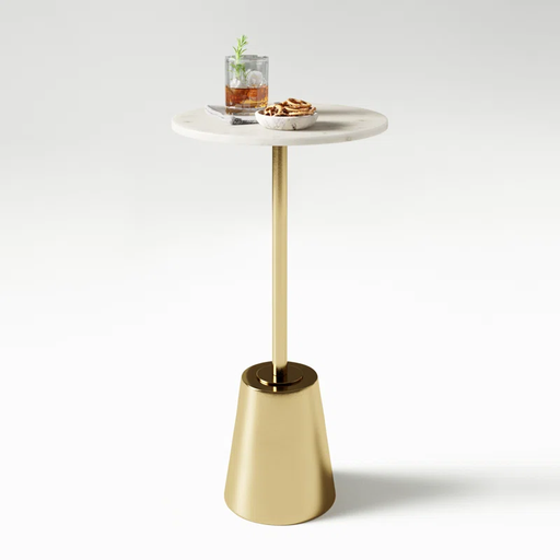 [DL00030]  PEDESTAL END TABLE- GOLD BASE 