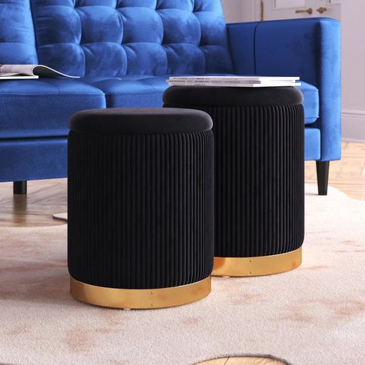 [DL00084L] CALLUM VELVET STORAGE OTTOMAN LARGE