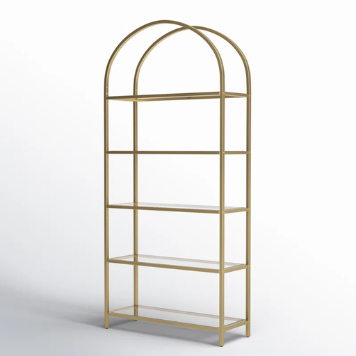 [DL00119] ARCH 72.2'' H X 32.7'' W ETAGERE BOOKCASE (GOLD)