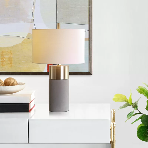 [DL00039]  CONCRETE TABLE LAMP - GREY AND GOLD