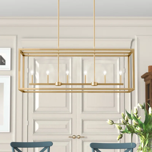 [DL00134] GOLD  6 - LIGHT KITCHEN ISLAND/DINING PENDANT