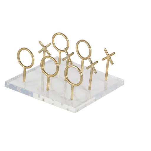 [DL01034] METALLIC GOLD AND ACRYLIC TIC TAC TOE