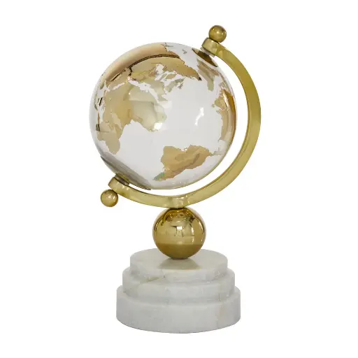 [DL01054] GOLD GLASS TABLETOP GLOBE