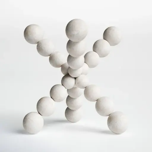 [DL01068] 7X7" WHITE WOODEN ABSTRACT FIGURINE 