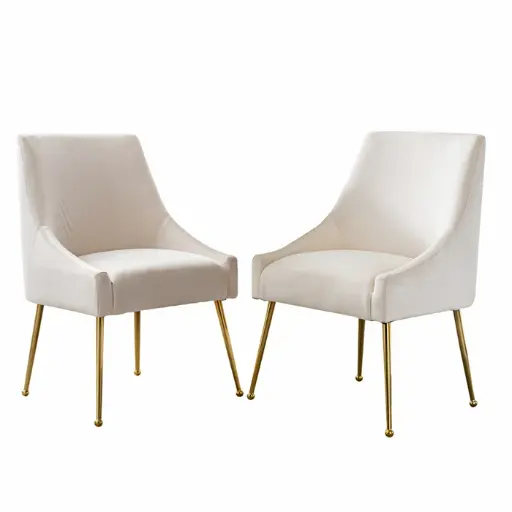 [DL01071] VELVET ACCENT CHAIR - BEIGE