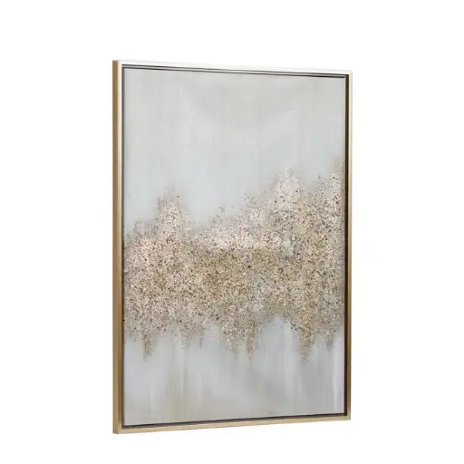 [DL01097] Wall Art with gold glitter flakes Gray/Beige-39.5'' H x 29.5'' W