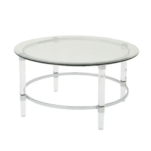 [DL01107]  36X18" VOBSTER METAL & ACRYLIC COFFEE TABLE