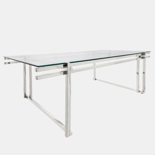 [DL01155] METAL 55" COFFEE TABLE, SILVER