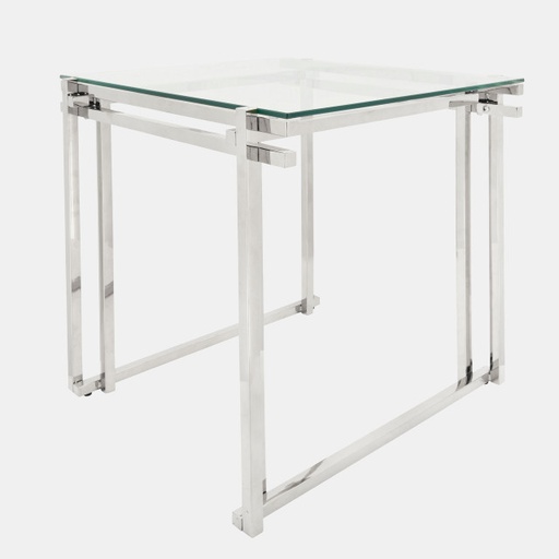 [DL01168] METAL 24" SIDE TABLE, SILVER