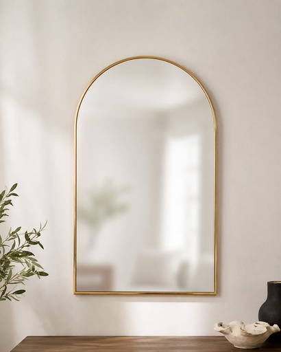 [DL01265] 20X30" L&F DECORATIVE CURVED MIRROR - GOLD
